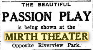 Mirth Theatre - 1908 Ad (newer photo)